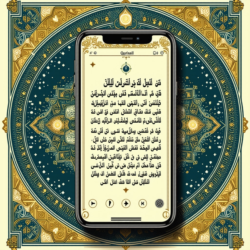 Modern digital interface showing interactive Islamic talisman features with Quranic text and audio prayers