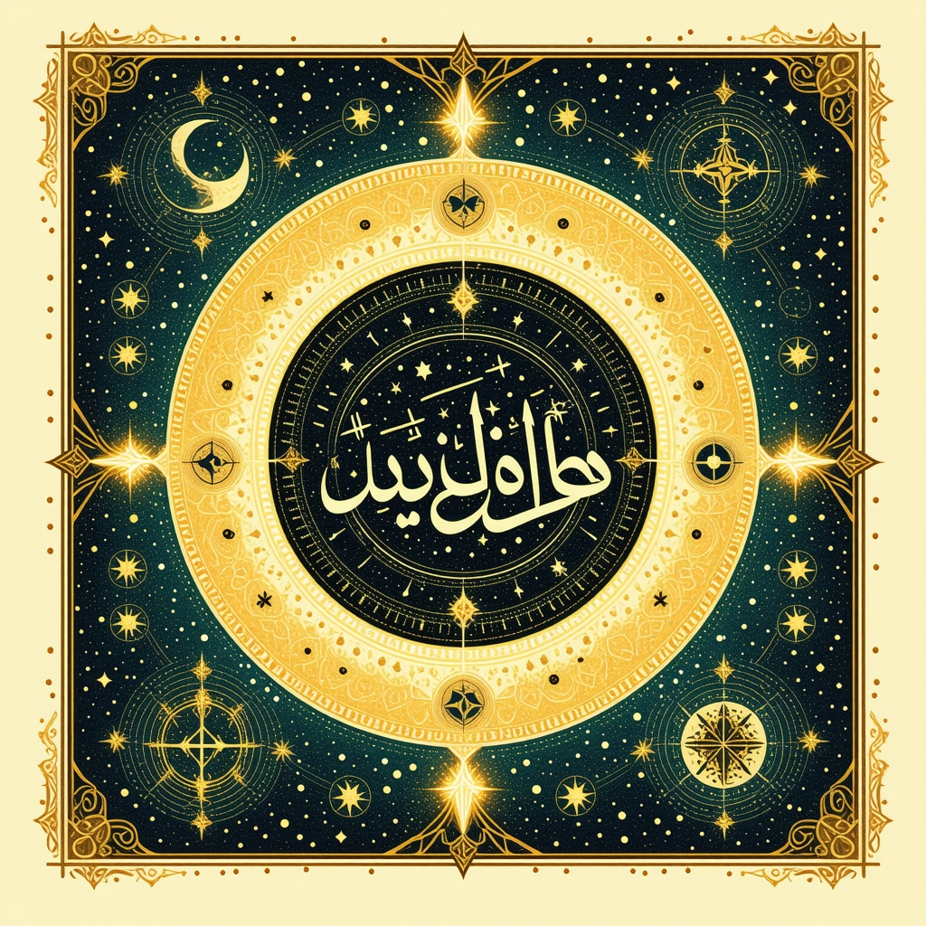 Traditional Islamic amulet featuring glowing Quranic verses and spiritual symbols representing divine protection and faith