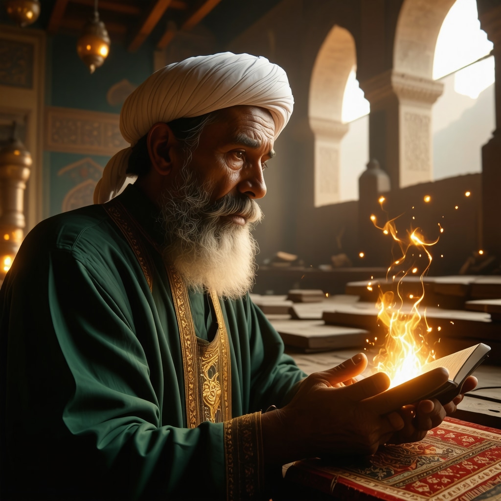 Islamic scholar reciting Quranic verses highlighting the spiritual and neurophysiological impact