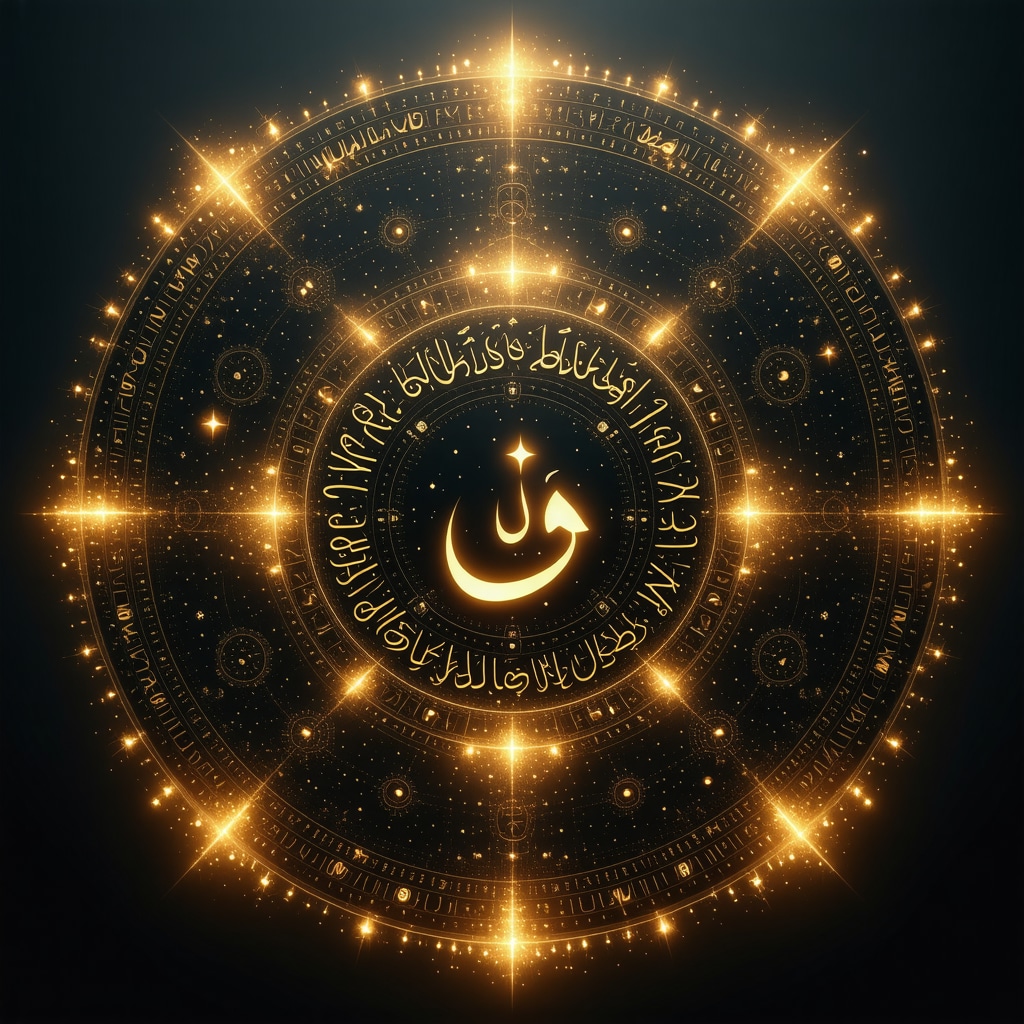 Islamic talisman glowing with spiritual energy
