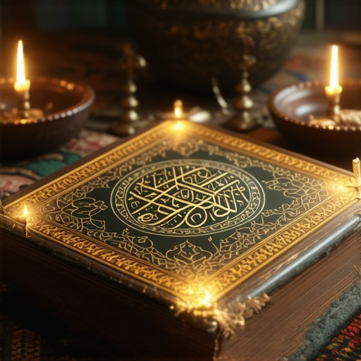 Islamic symbols and talismans radiating spiritual energy