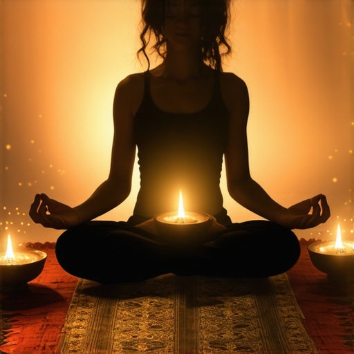 Person meditating with Quran and spiritual symbols for protection