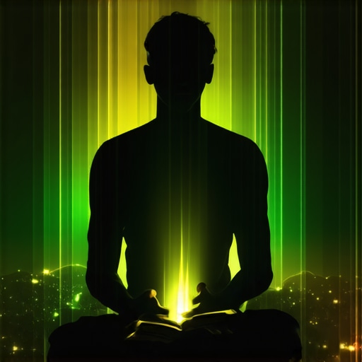 Person meditating with Quran and spiritual symbols, representing deep spiritual reflection