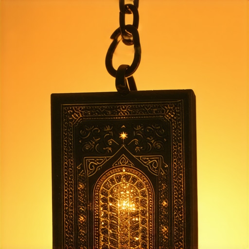 Islamic Amulet for Spiritual Protection Islamic amulet with Quranic inscriptions glowing with spiritual energy.