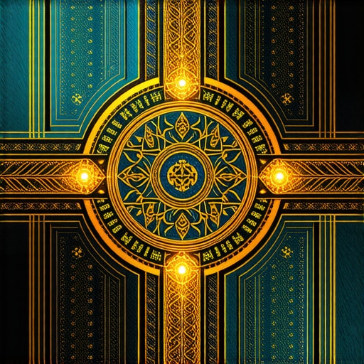 Islamic Quran amulet with symbols for spiritual protection, intricate design