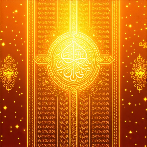 A glowing Islamic talisman with Quranic verses and symbols