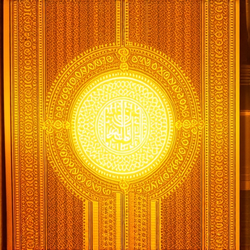 A glowing Islamic talisman with Quranic verses for protection