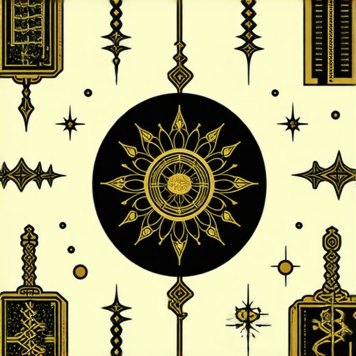 Islamic Symbols and Spiritual Amulets Islamic symbols and amulets representing spiritual protection and faith.