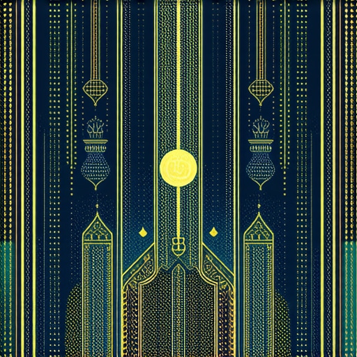 Islamic symbols, Quran verses, Allah's names, spiritual protection, vibrant colors, intricate designs