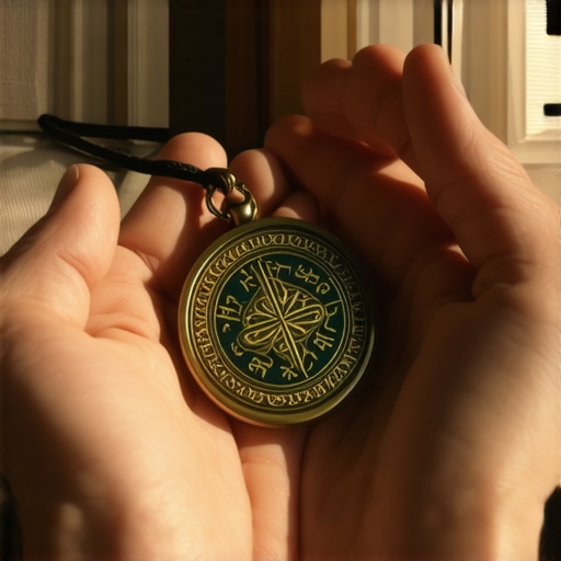 Person holding a Quranic amulet for protection