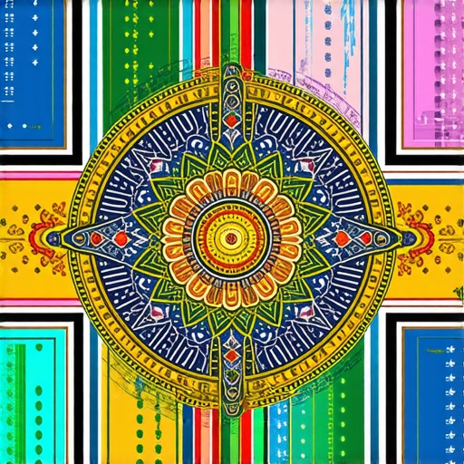 Symbolic Representation of Islamic Spirituality Decorative Islamic symbols and talismans representing spiritual protection and faith