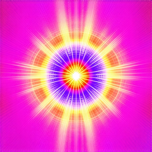 Visualization of Islamic Spiritual Vibrations Abstract depiction of spiritual vibrations and Islamic symbols radiating positive energy in vibrant colors