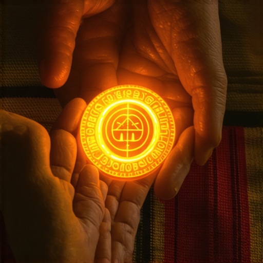 Person crafting a protective spiritual amulet with glowing symbols