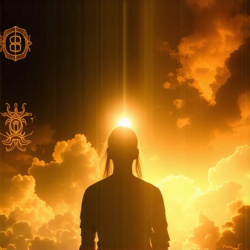 Spiritual scene depicting visualization and energy alignment for attracting wealth.