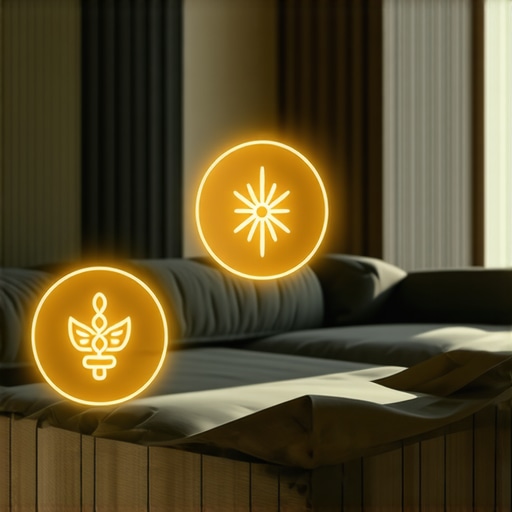 Duhovna zaštita doma sa simbolima Home interior with spiritual symbols and protective energy