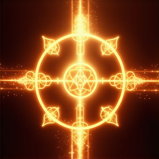 Duhovni amulet za snažnu zaštitu Spiritual amulet with divine symbols glowing in light