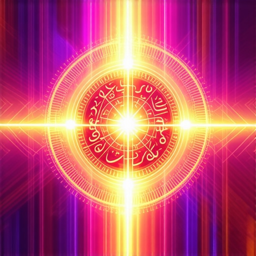 Duhovni talisman za zaštitu od sihra Digital illustration of a spiritual talisman with Islamic symbols and glowing energy