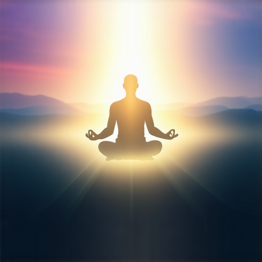 Protective Aura Visualization A person surrounded by a bright, glowing aura representing spiritual protection