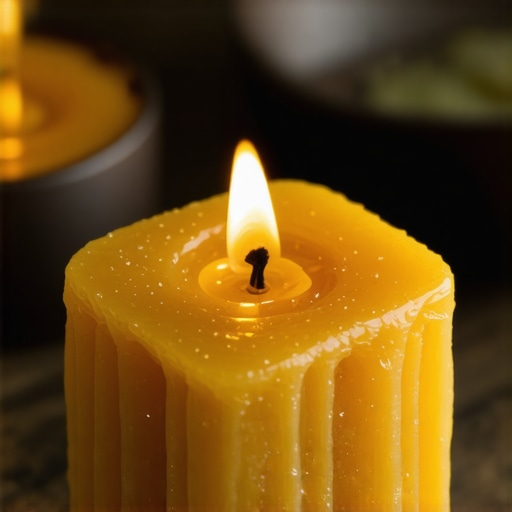 Spiritual Love Ritual with Honey A calming scene of a ritual with honey and candles symbolizing love and harmony.