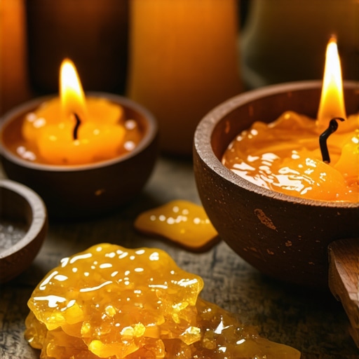 A mystical scene of love ritual with honey and candles