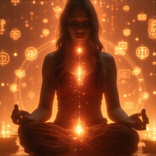  meditator activating powerful amulets with visualization and spiritual rituals