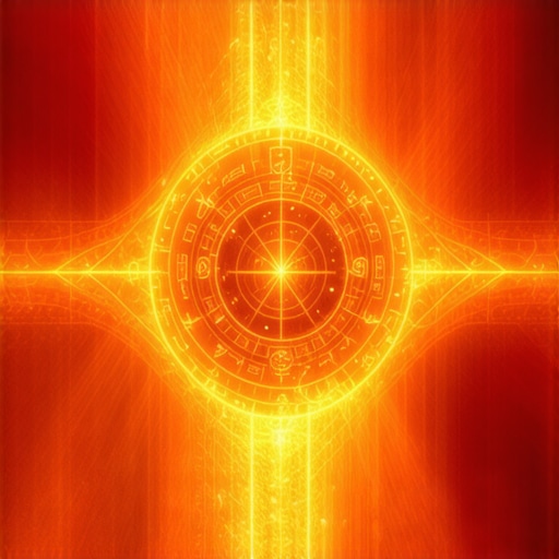 A luminous amulet with sacred symbols, radiating divine energy, intricate design, mystical setting