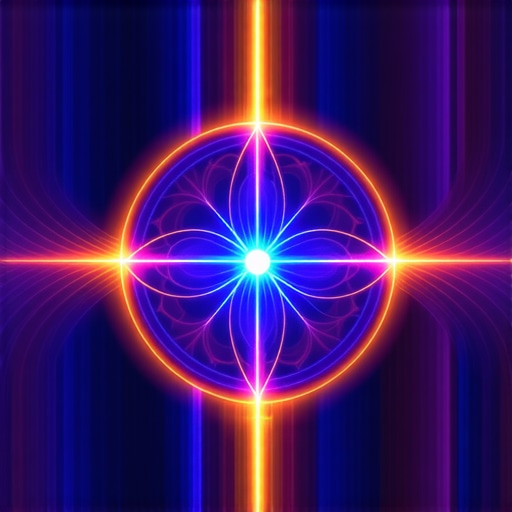 Detaljan prikaz duhovnog simbola zaštite sa svjetlucavim efektima