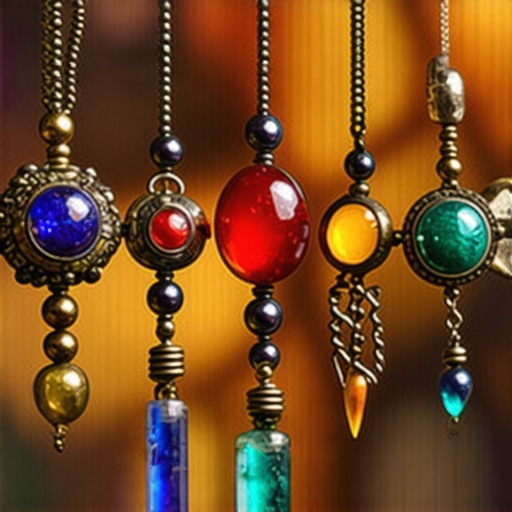 A colorful collage of spiritual amulets, symbols, and talismans from different cultures, arranged artistically with a mystical background.