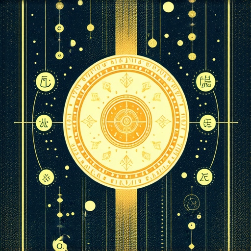 Illustration of Islamic talisman and sacred symbols, vibrant and mystical