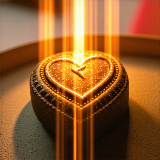 A luminous love talisman symbolizing passion and harmony in a mystical setting