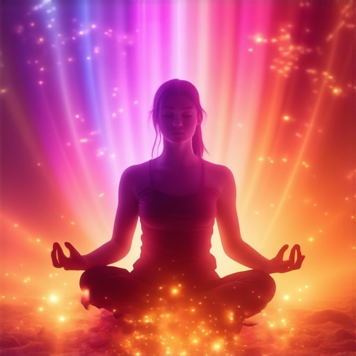 Person meditating with glowing spiritual symbols around, emphasizing inner peace and protection