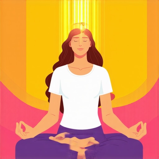 Meditation and Visualization for Spiritual Growth Person meditating with colorful visualizations around