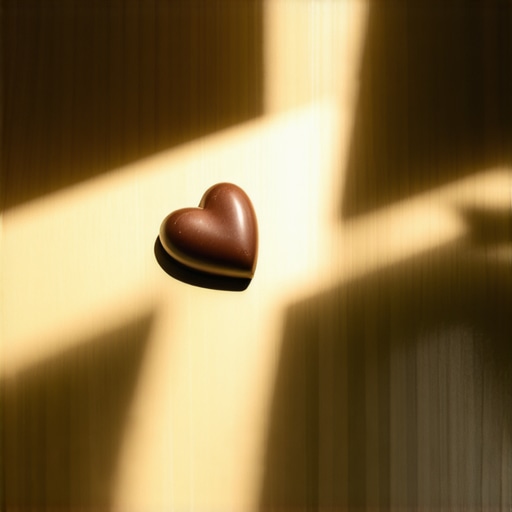 A reflective scene with symbolic objects like a heart and spiritual symbols, conveying inner peace and connection