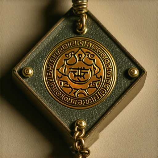 Personalized Prosperity Amulet Close-up image of a customized spiritual amulet with symbols of prosperity and protection