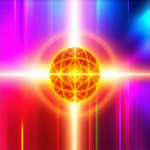 A glowing spiritual symbol surrounded by light, symbolizing manifestation and spiritual protection