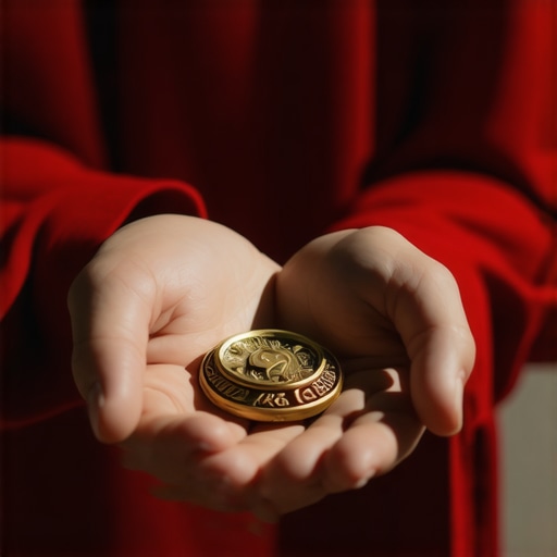 Amulet for Wealth Activation Person holding a wealth amulet during spiritual ritual