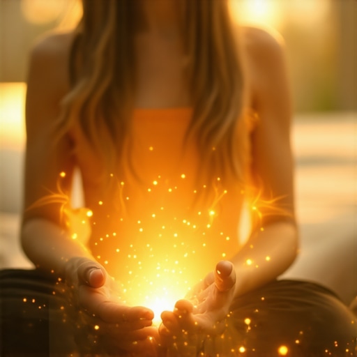 Osoba meditira s amajlijom u ruci, simbolizujući kontinuiranu brigu i energetsko punjenje za privlačenje finansijskog blagostanja.