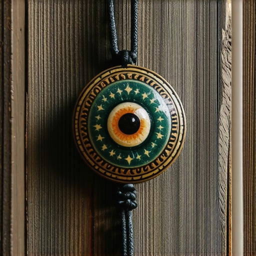 Traditional handmade Nazar amulet with symbols for protection