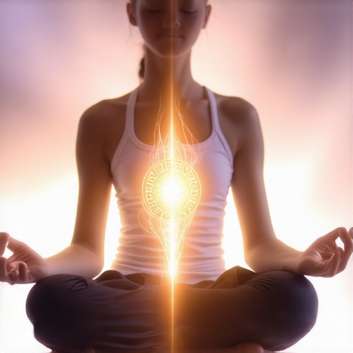 Osoba u meditaciji drži amajliju, prikazujući protok energije i aktivaciju predmeta