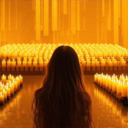 Spiritual Ritual for Love and Protection Person performing spiritual ritual with candles and symbols