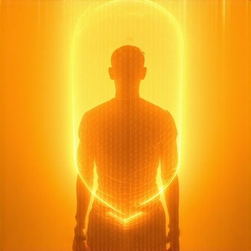 Osoba koja vizualizuje svetlosni štit oko sebe za zaštitu